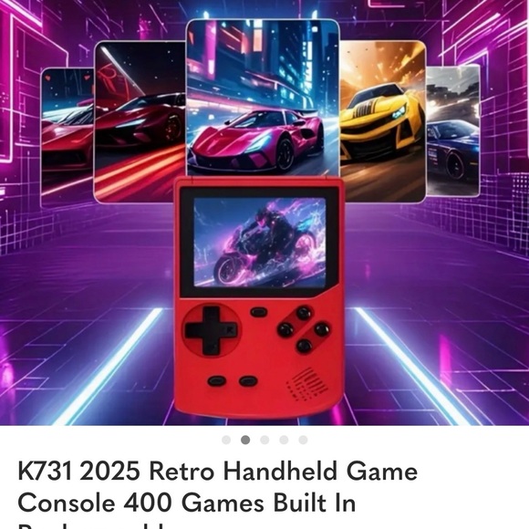 K731 Retro Handheld Game Console - Red - Picture 2 of 7